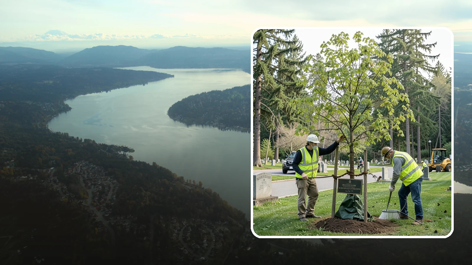 Memorial Tree Planting in Sammamish, King County, WA - Dedicated planting of commemorative trees with donor coordination, plaque placement, and long-term establishment care.