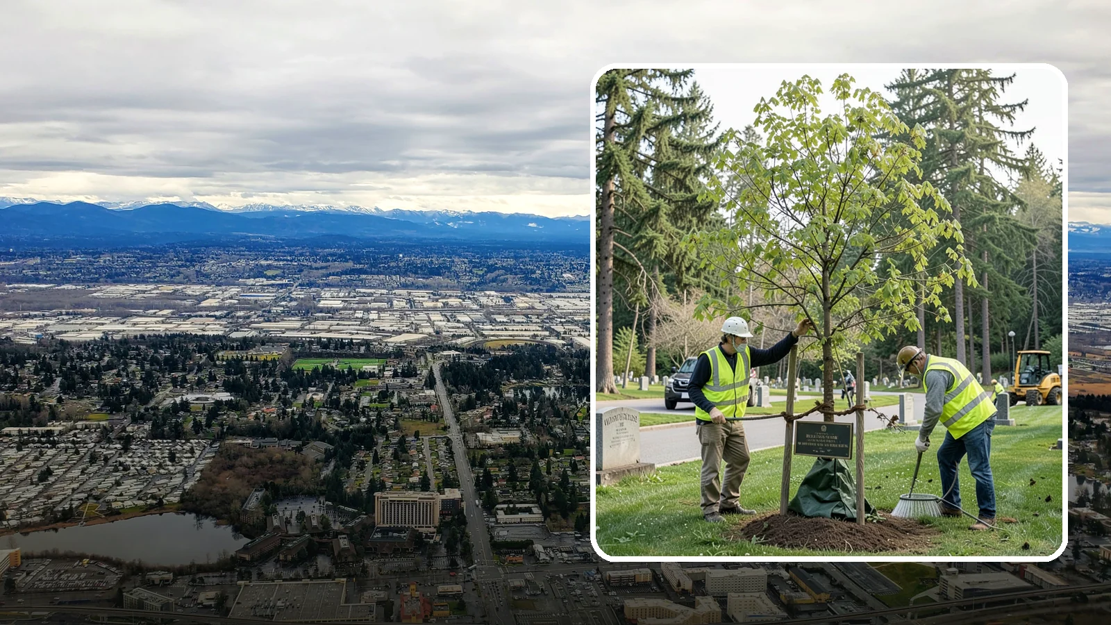 Memorial Tree Planting in SeaTac, King County, WA - Dedicated planting of commemorative trees with donor coordination, plaque placement, and long-term establishment care.