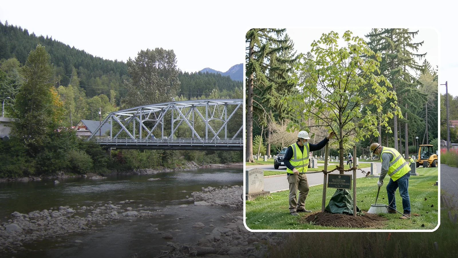 Memorial Tree Planting in Skykomish, King County, WA - Dedicated planting of commemorative trees with donor coordination, plaque placement, and long-term establishment care.