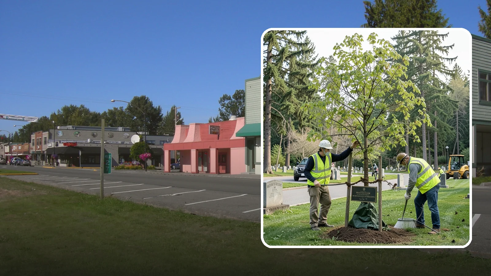 Memorial Tree Planting in Snoqualmie, King County, WA - Dedicated planting of commemorative trees with donor coordination, plaque placement, and long-term establishment care.