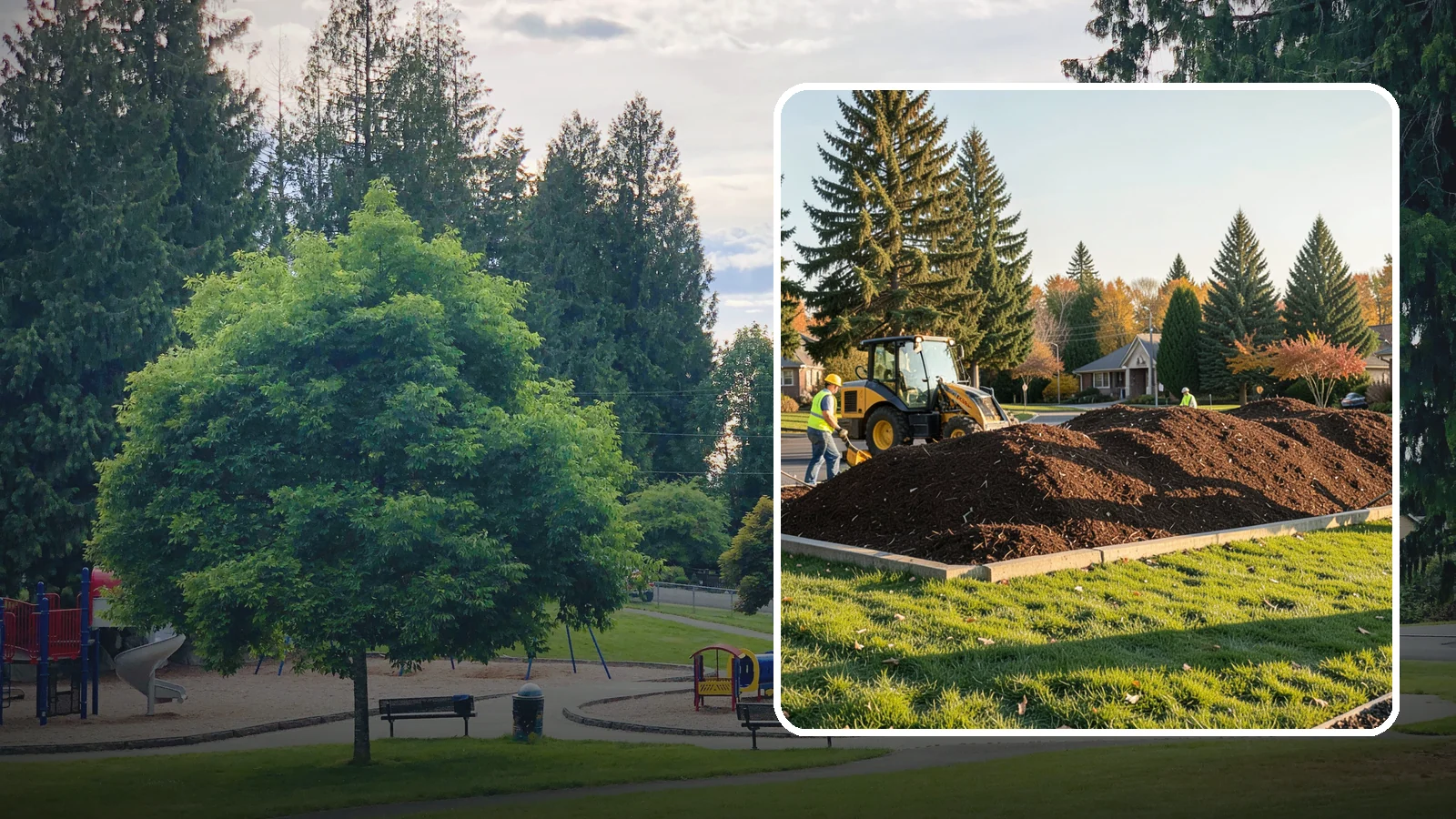 Mulch Installation in Bonney Lake, Pierce County, WA - Fresh mulch installation that suppresses weeds, retains moisture, and gives public beds a uniform finish.