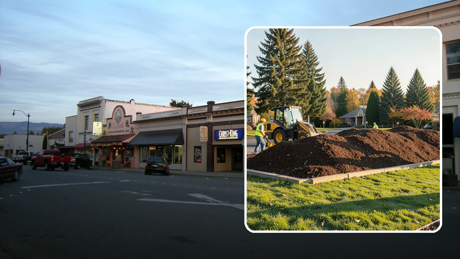 Mulch Installation in Burlington, Skagit County, WA - Fresh mulch installation that suppresses weeds, retains moisture, and gives public beds a uniform finish.