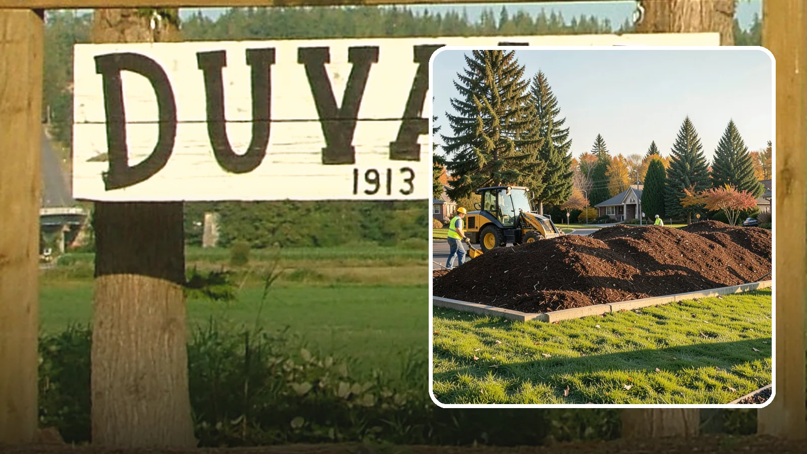 Mulch Installation in Duvall, King County, WA - Fresh mulch installation that suppresses weeds, retains moisture, and gives public beds a uniform finish.