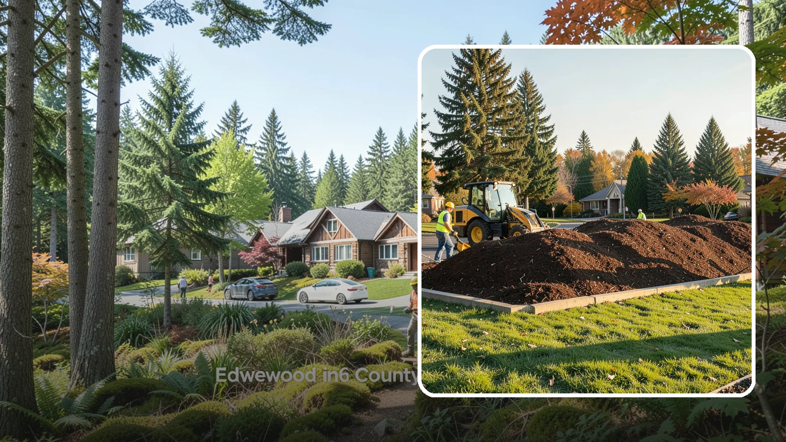 Mulch Installation in Edgewood, Pierce County, WA - Fresh mulch installation that suppresses weeds, retains moisture, and gives public beds a uniform finish.