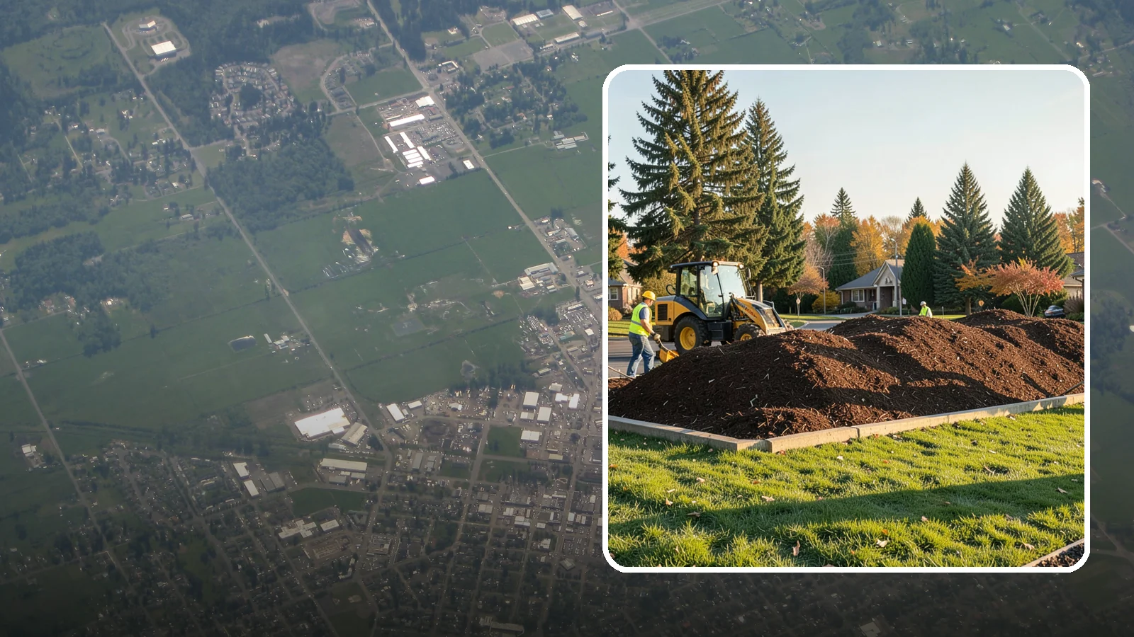 Mulch Installation in Enumclaw, King County, WA - Fresh mulch installation that suppresses weeds, retains moisture, and gives public beds a uniform finish.