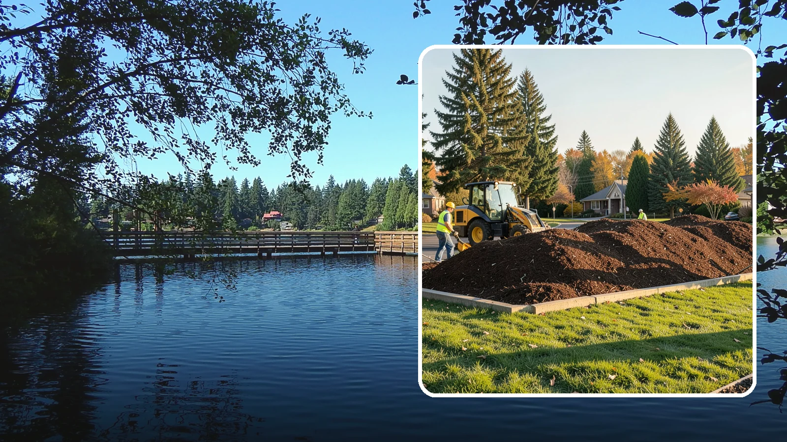 Mulch Installation in Federal Way, King County, WA - Fresh mulch installation that suppresses weeds, retains moisture, and gives public beds a uniform finish.