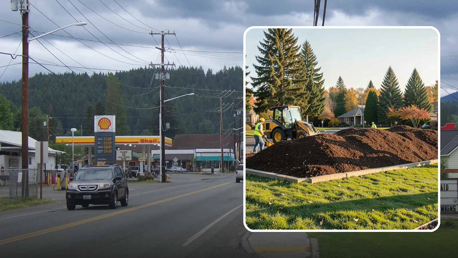Mulch Installation in Granite Falls, Snohomish County, WA - Fresh mulch installation that suppresses weeds, retains moisture, and gives public beds a uniform finish.