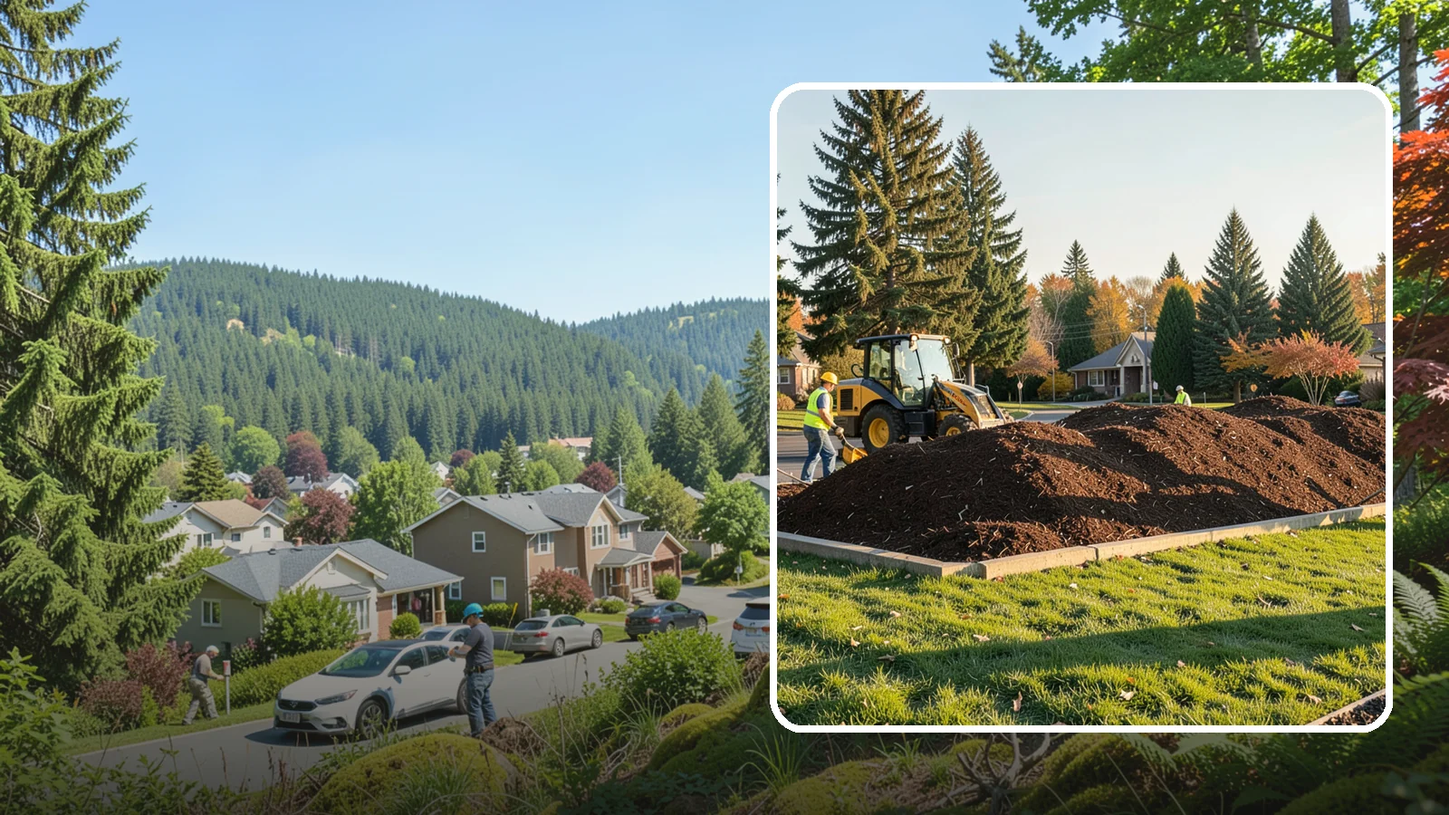 Mulch Installation in Index, Snohomish County, WA - Fresh mulch installation that suppresses weeds, retains moisture, and gives public beds a uniform finish.