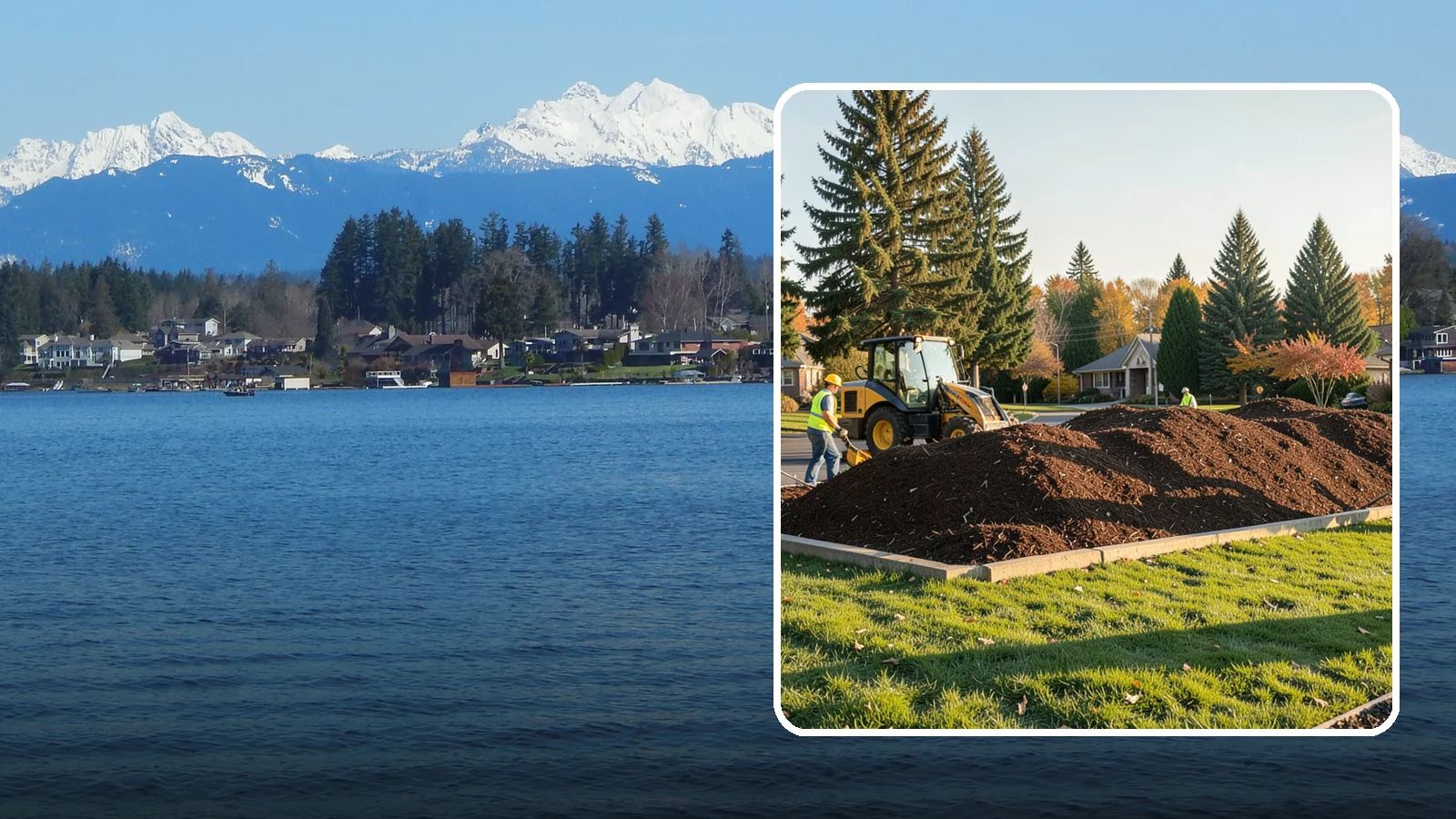Mulch Installation in Lake Stevens, Snohomish County, WA - Fresh mulch installation that suppresses weeds, retains moisture, and gives public beds a uniform finish.