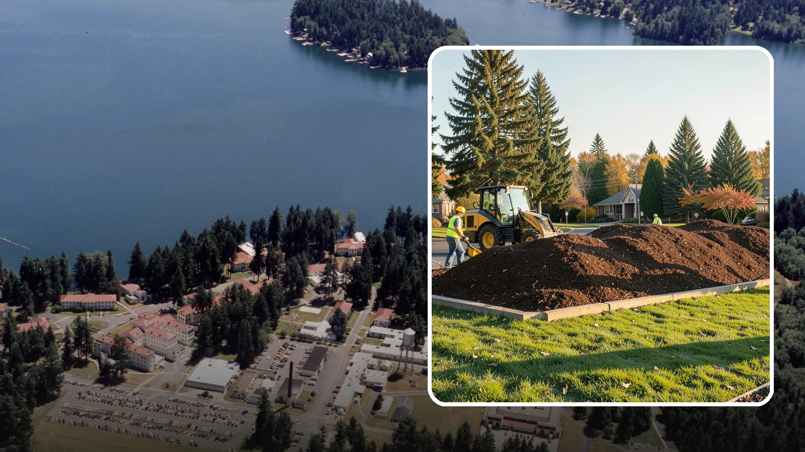 Mulch Installation in Lakewood, Pierce County, WA - Fresh mulch installation that suppresses weeds, retains moisture, and gives public beds a uniform finish.