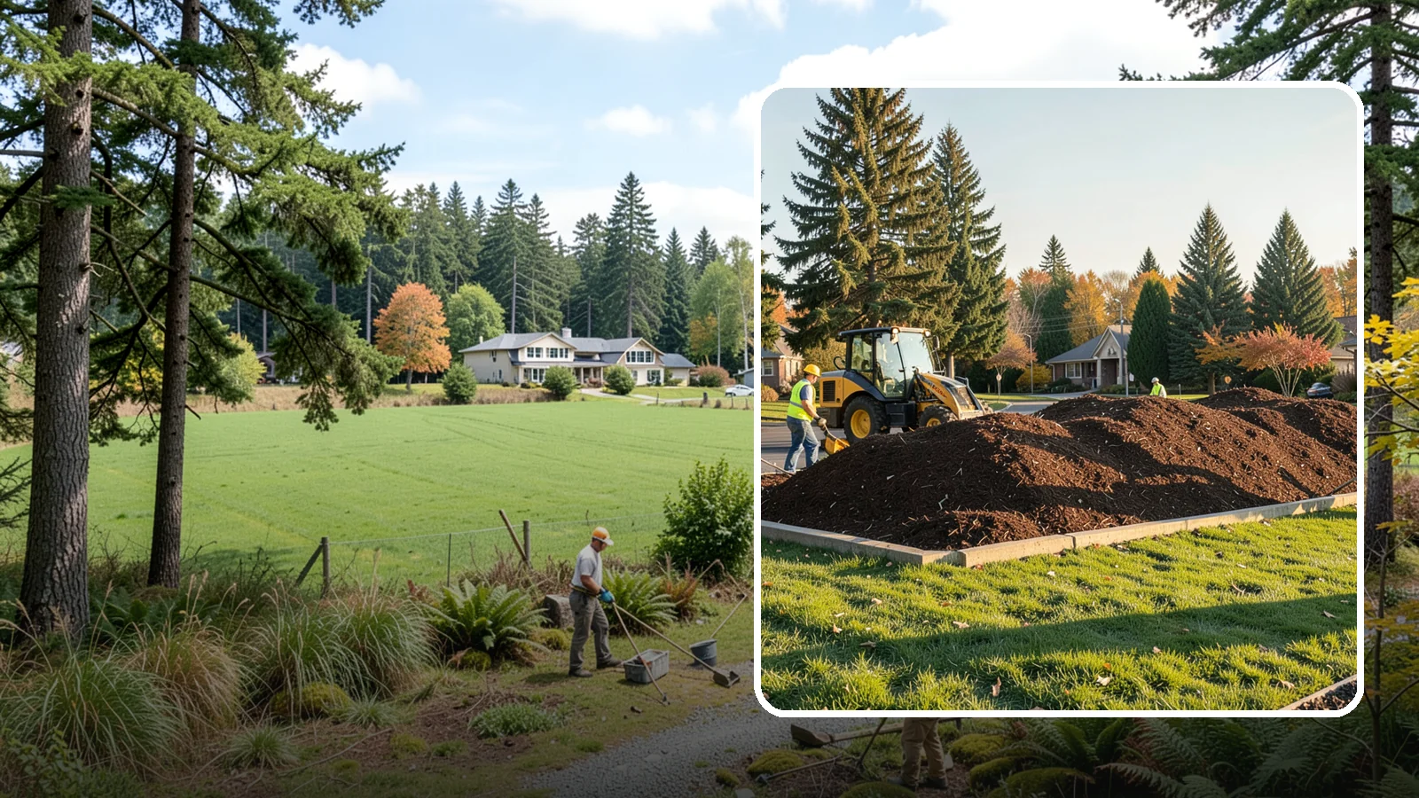 Mulch Installation in Lyman, Skagit County, WA - Fresh mulch installation that suppresses weeds, retains moisture, and gives public beds a uniform finish.