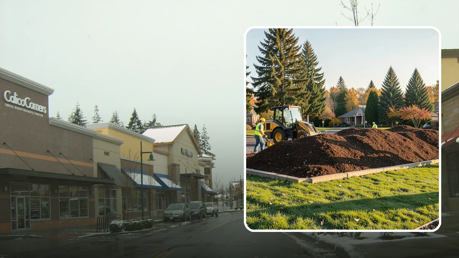 Mulch Installation in Mill Creek, Snohomish County, WA - Fresh mulch installation that suppresses weeds, retains moisture, and gives public beds a uniform finish.