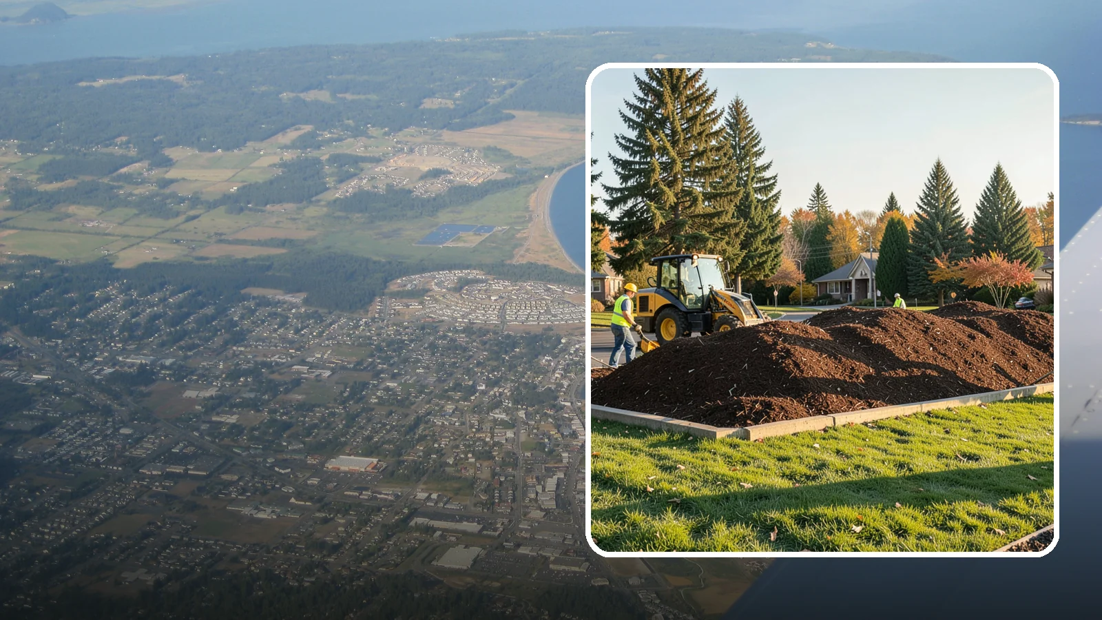 Mulch Installation in Oak Harbor, Island County, WA - Fresh mulch installation that suppresses weeds, retains moisture, and gives public beds a uniform finish.