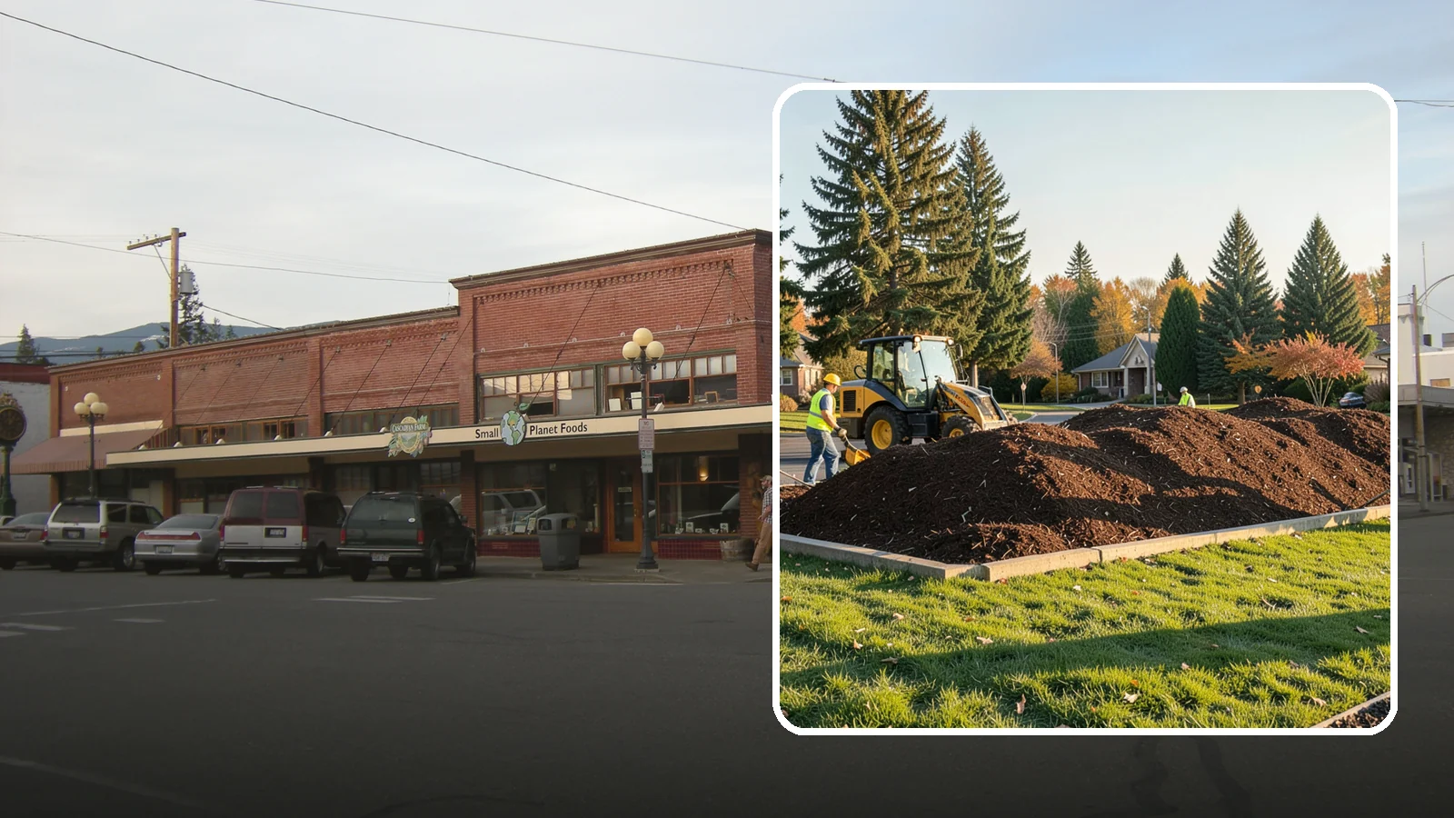 Mulch Installation in Sedro-Woolley, Skagit County, WA - Fresh mulch installation that suppresses weeds, retains moisture, and gives public beds a uniform finish.