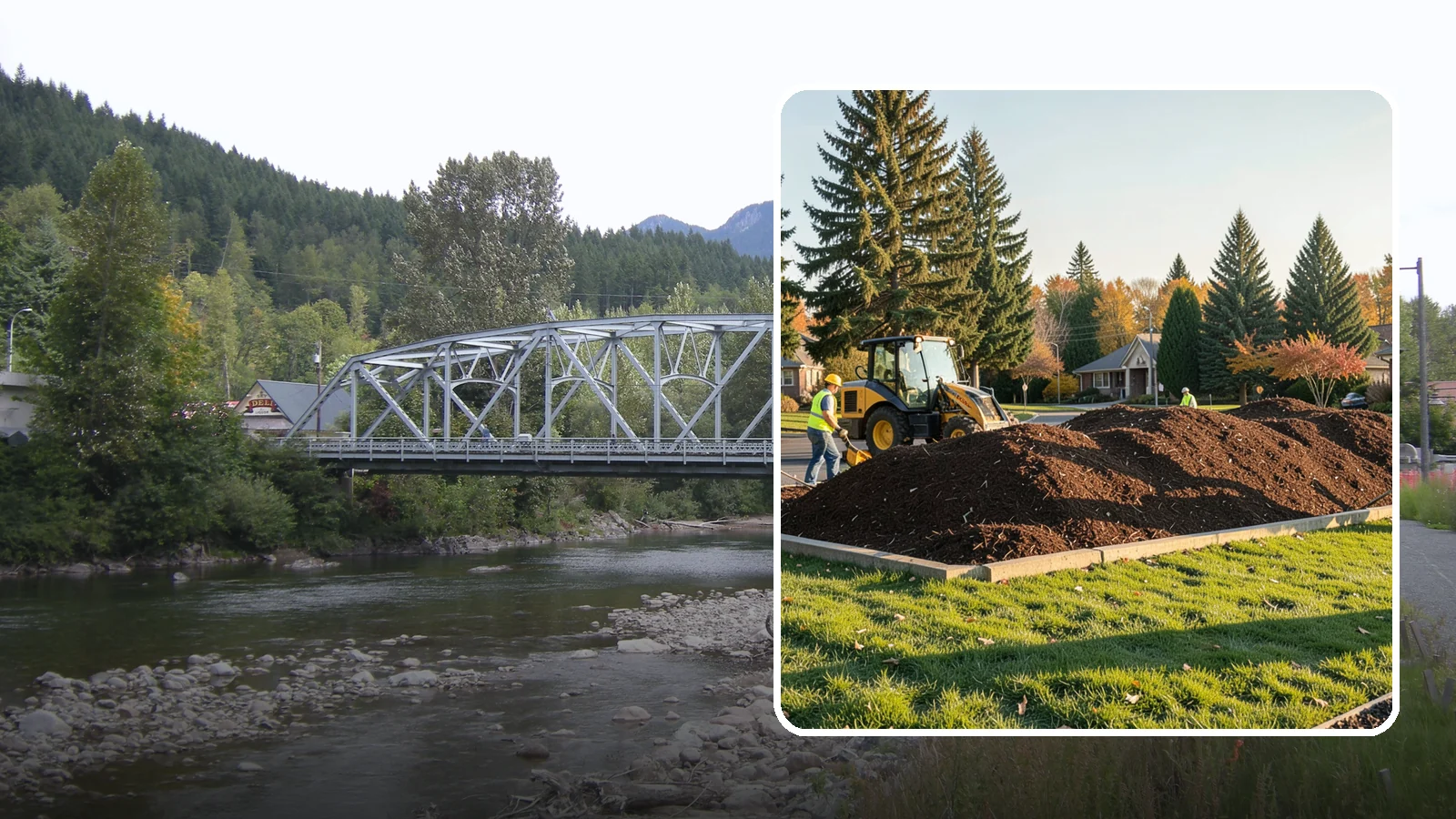 Mulch Installation in Skykomish, King County, WA - Fresh mulch installation that suppresses weeds, retains moisture, and gives public beds a uniform finish.