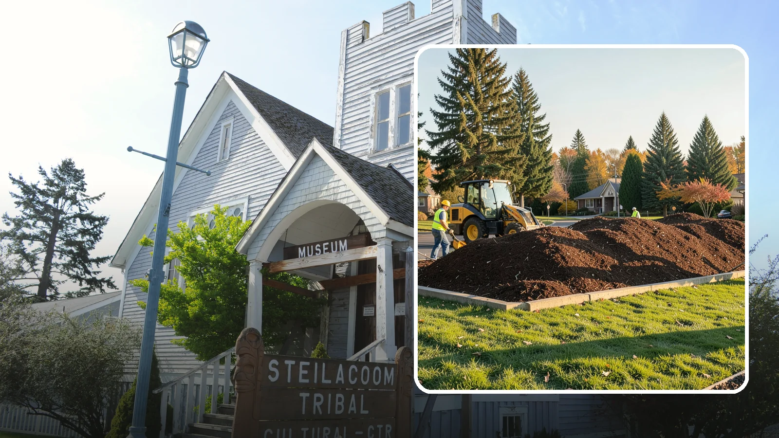 Mulch Installation in Steilacoom, Pierce County, WA - Fresh mulch installation that suppresses weeds, retains moisture, and gives public beds a uniform finish.