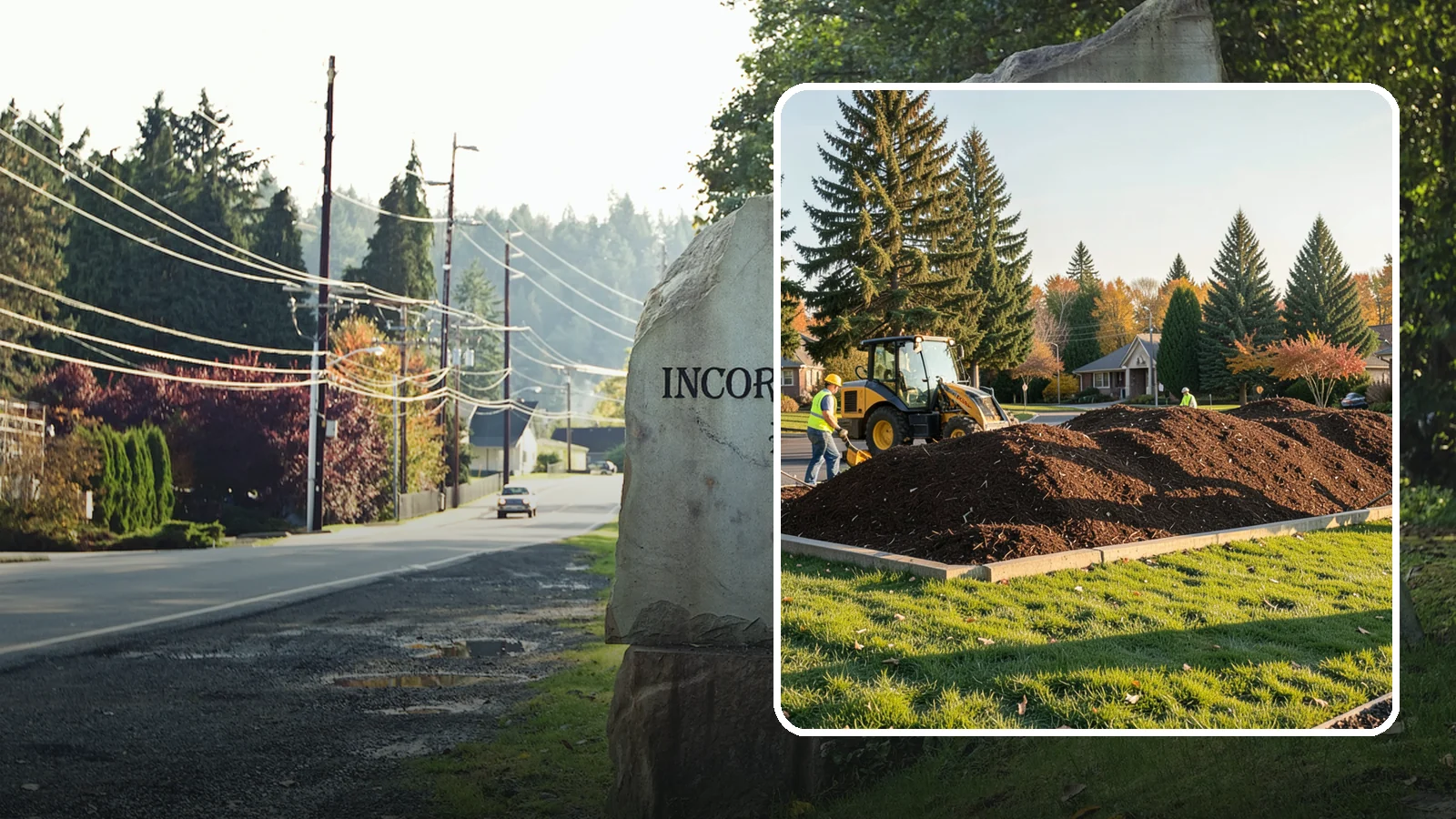 Mulch Installation in Wilkeson, Pierce County, WA - Fresh mulch installation that suppresses weeds, retains moisture, and gives public beds a uniform finish.