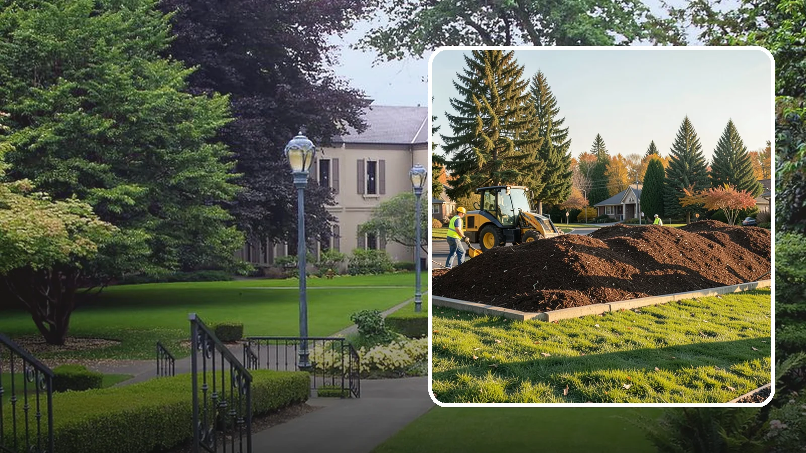 Mulch Installation in Woodinville, King County, WA - Fresh mulch installation that suppresses weeds, retains moisture, and gives public beds a uniform finish.