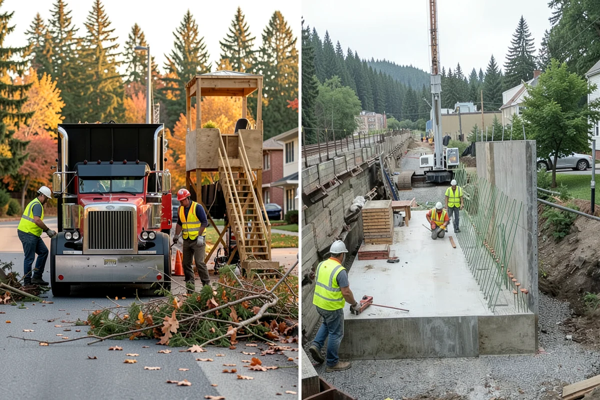 Municipal ADA Ramp Construction in DuPont, Pierce County, WA - Field measurement of existing slopes, landings, and drainage