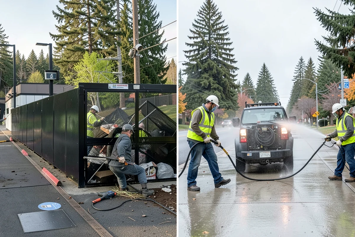 Municipal ADA Ramp Construction in Everett, Snohomish County, WA - Field measurement of existing slopes, landings, and drainage