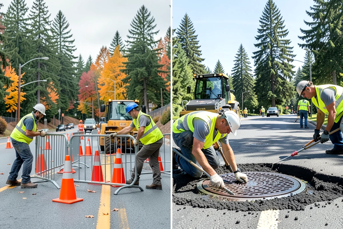 Municipal ADA Ramp Construction in Federal Way, King County, WA - Field measurement of existing slopes, landings, and drainage