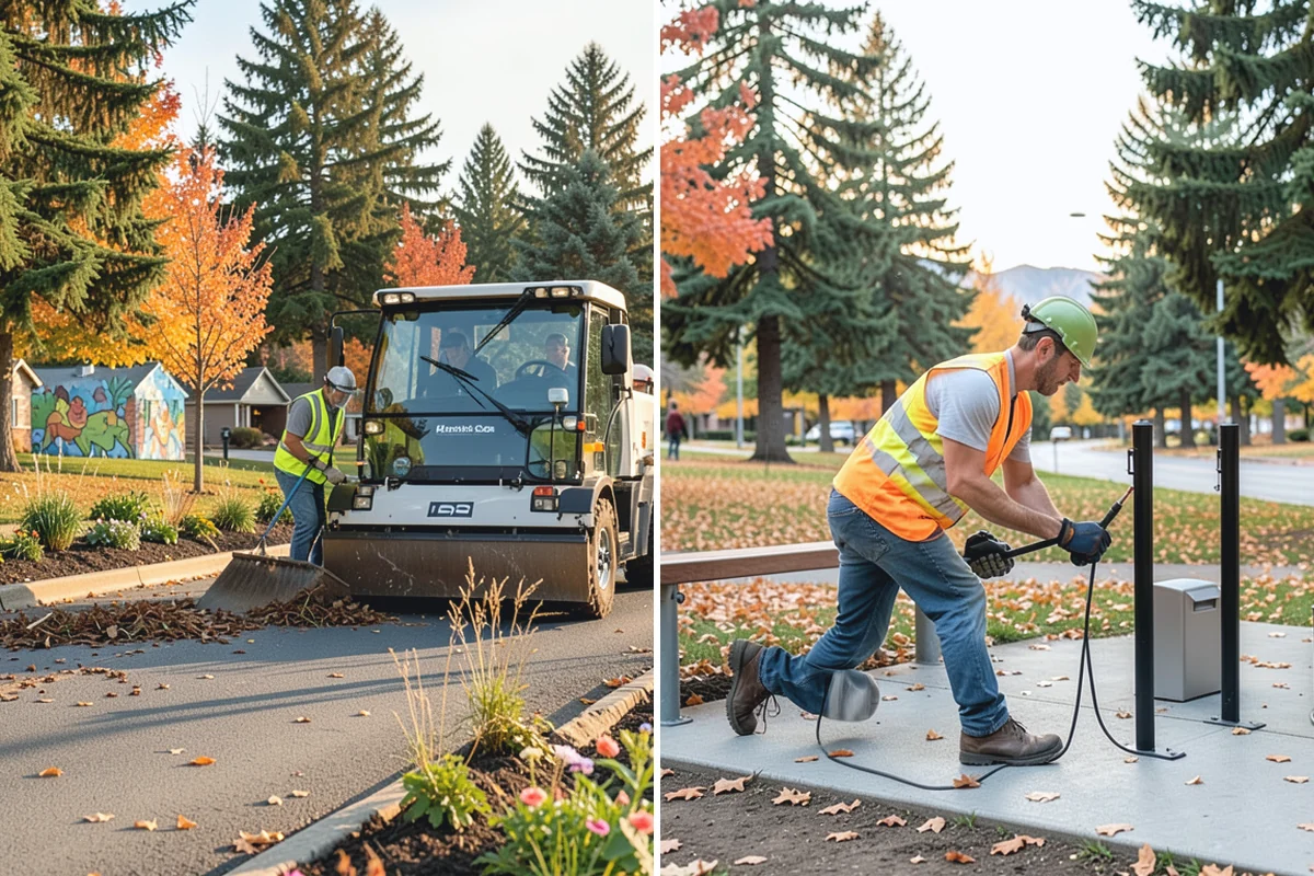 Municipal ADA Ramp Construction in Hamilton, Skagit County, WA - Field measurement of existing slopes, landings, and drainage