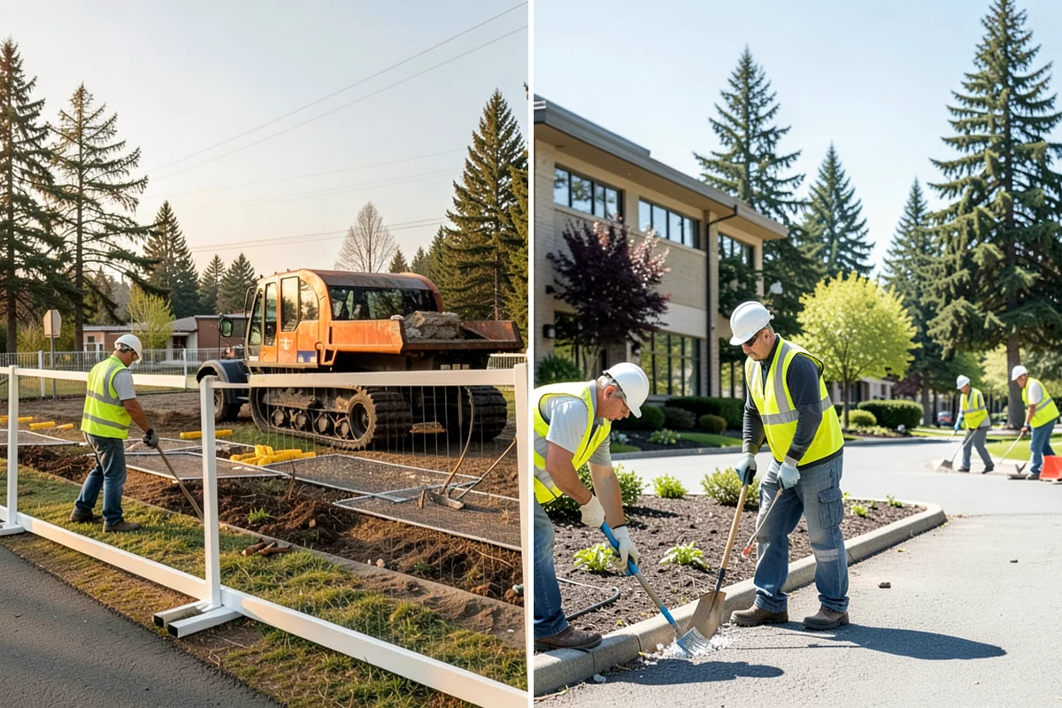 Municipal ADA Ramp Construction in Hunts Point, King County, WA - Field measurement of existing slopes, landings, and drainage