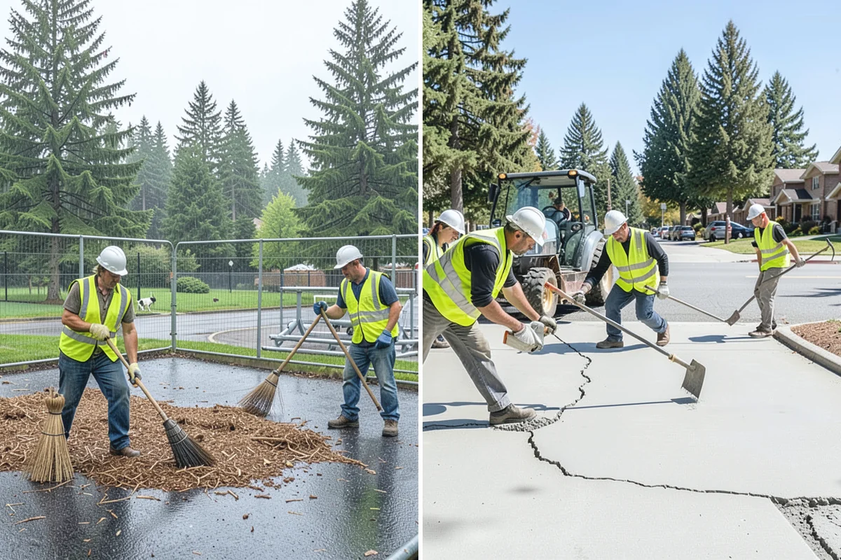 Municipal ADA Ramp Construction in Marysville, Snohomish County, WA - Field measurement of existing slopes, landings, and drainage