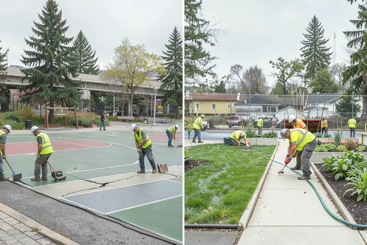 Municipal ADA Ramp Construction in Oak Harbor, Island County, WA - Field measurement of existing slopes, landings, and drainage
