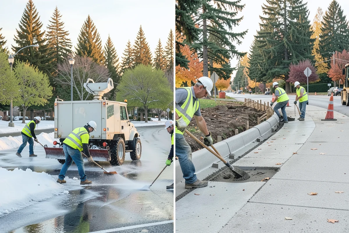 Municipal ADA Ramp Construction in Redmond, King County, WA - Field measurement of existing slopes, landings, and drainage