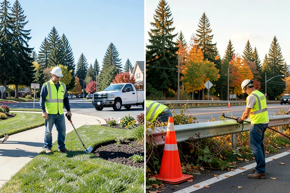 Municipal ADA Ramp Construction in Shoreline, King County, WA - Field measurement of existing slopes, landings, and drainage