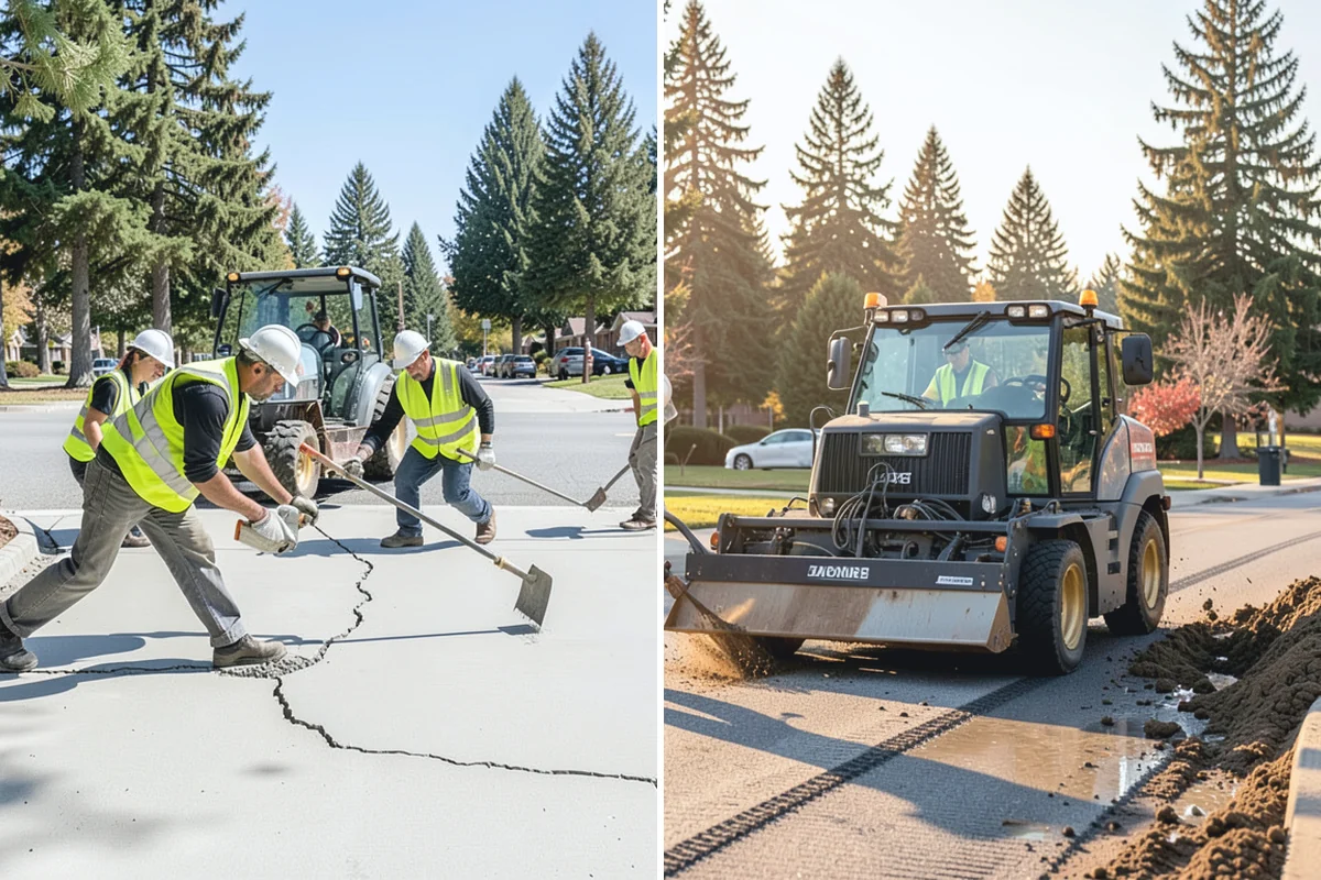 Municipal ADA Ramp Construction in Skykomish, King County, WA - Field measurement of existing slopes, landings, and drainage
