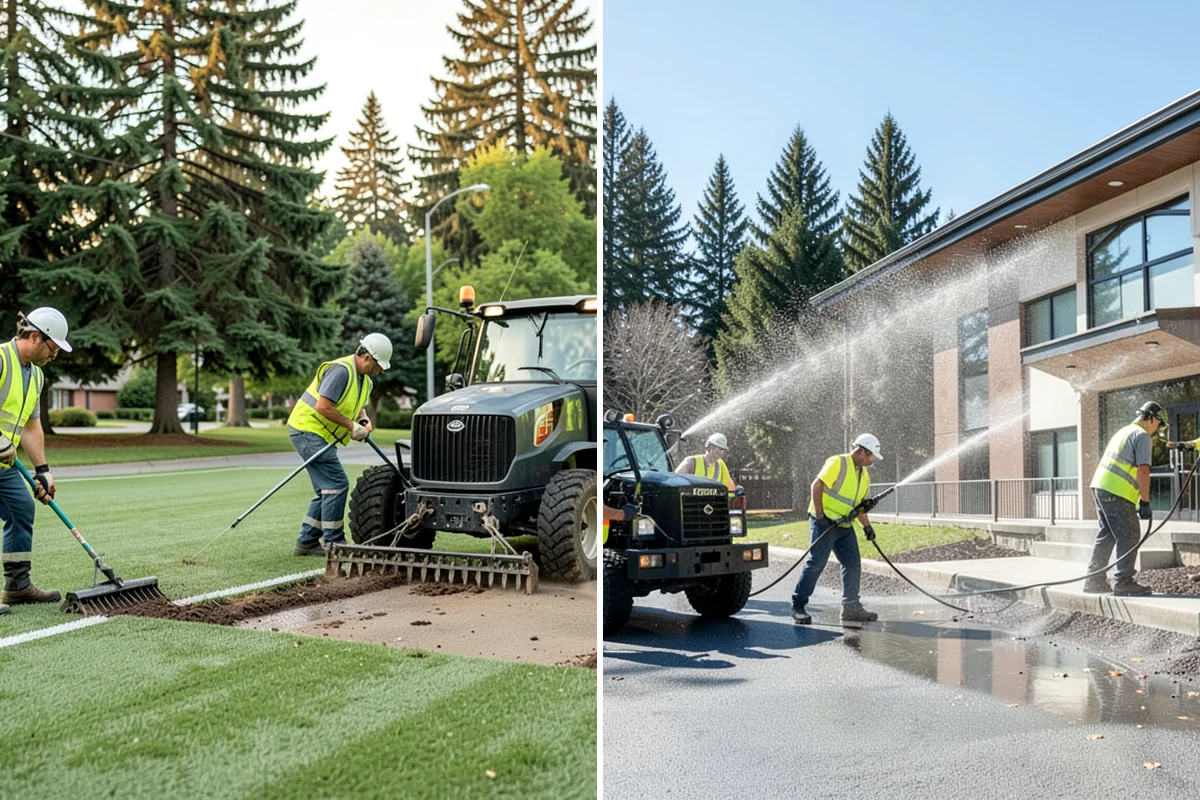 Municipal ADA Ramp Construction in Snoqualmie, King County, WA - Field measurement of existing slopes, landings, and drainage