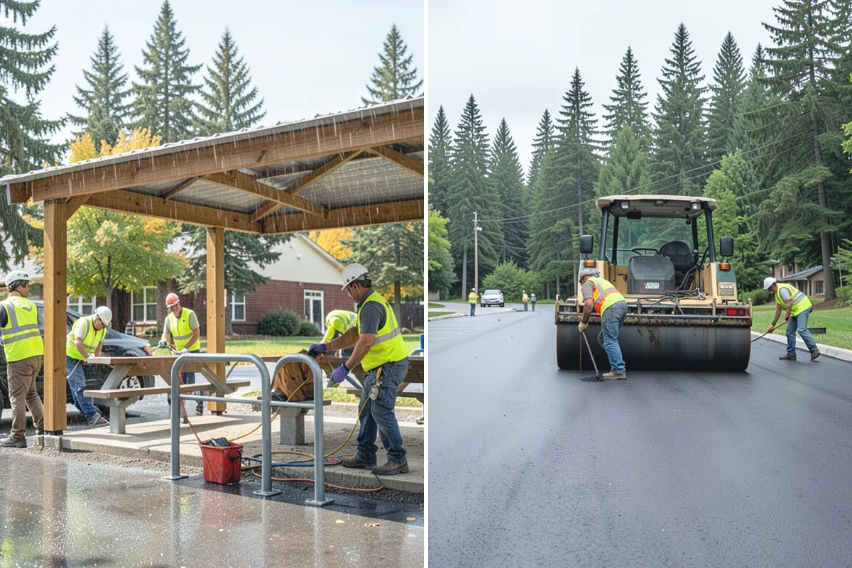 Municipal ADA Ramp Construction in South Prairie, Pierce County, WA - Field measurement of existing slopes, landings, and drainage