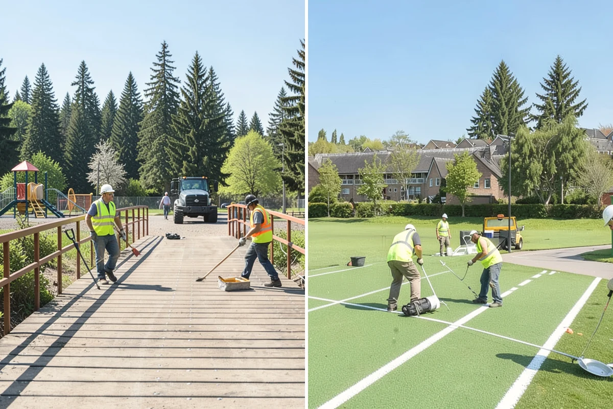 Municipal ADA Ramp Construction in University Place, Pierce County, WA - Field measurement of existing slopes, landings, and drainage