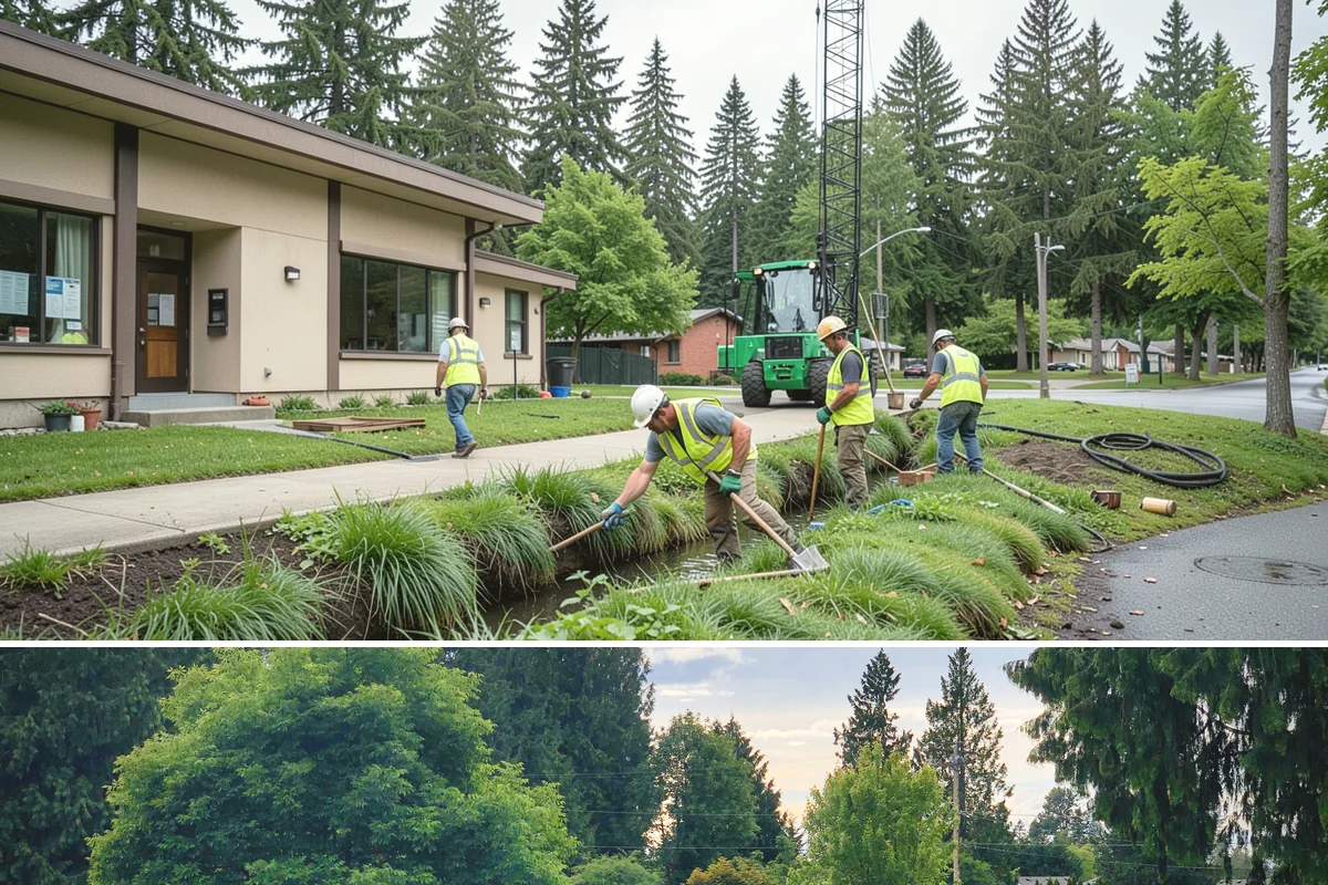 Municipal Bark Installation in Bonney Lake, Pierce County, WA - Bark is best applied in spring to suppress the season's weed growth, with fall touch-ups keeping beds tidy through winter.