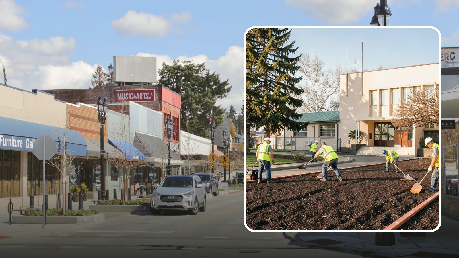 Municipal Bark Installation in Bothell, King County, WA - We supply and install fresh bark across public beds, medians, and park landscapes to suppress weeds and refresh appearance for...