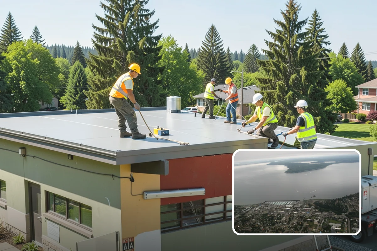 Municipal Bark Installation in Des Moines, King County, WA - Uniform bark depth improves the appearance of public landscapes