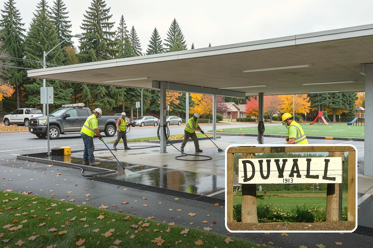 Municipal Bark Installation in Duvall, King County, WA - Uniform bark depth improves the appearance of public landscapes