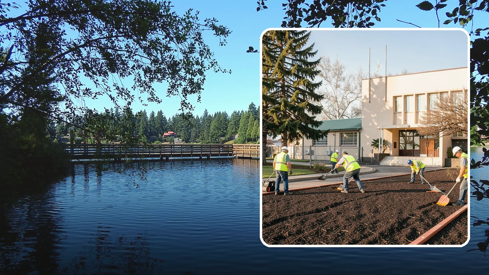 Municipal Bark Installation in Federal Way, King County, WA - We supply and install fresh bark across public beds, medians, and park landscapes to suppress weeds and refresh appearance for...
