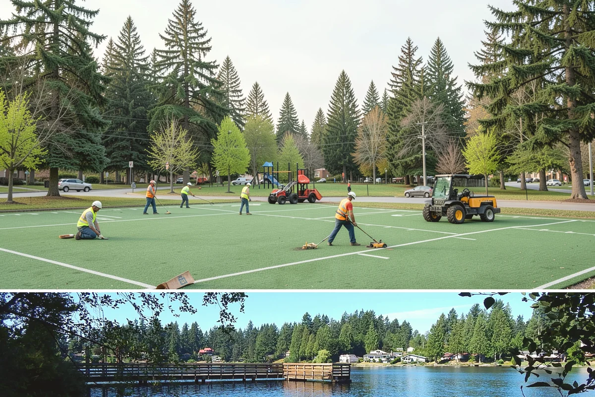 Municipal Bark Installation in Federal Way, King County, WA - Bark is best applied in spring to suppress the season's weed growth, with fall touch-ups keeping beds tidy through winter.