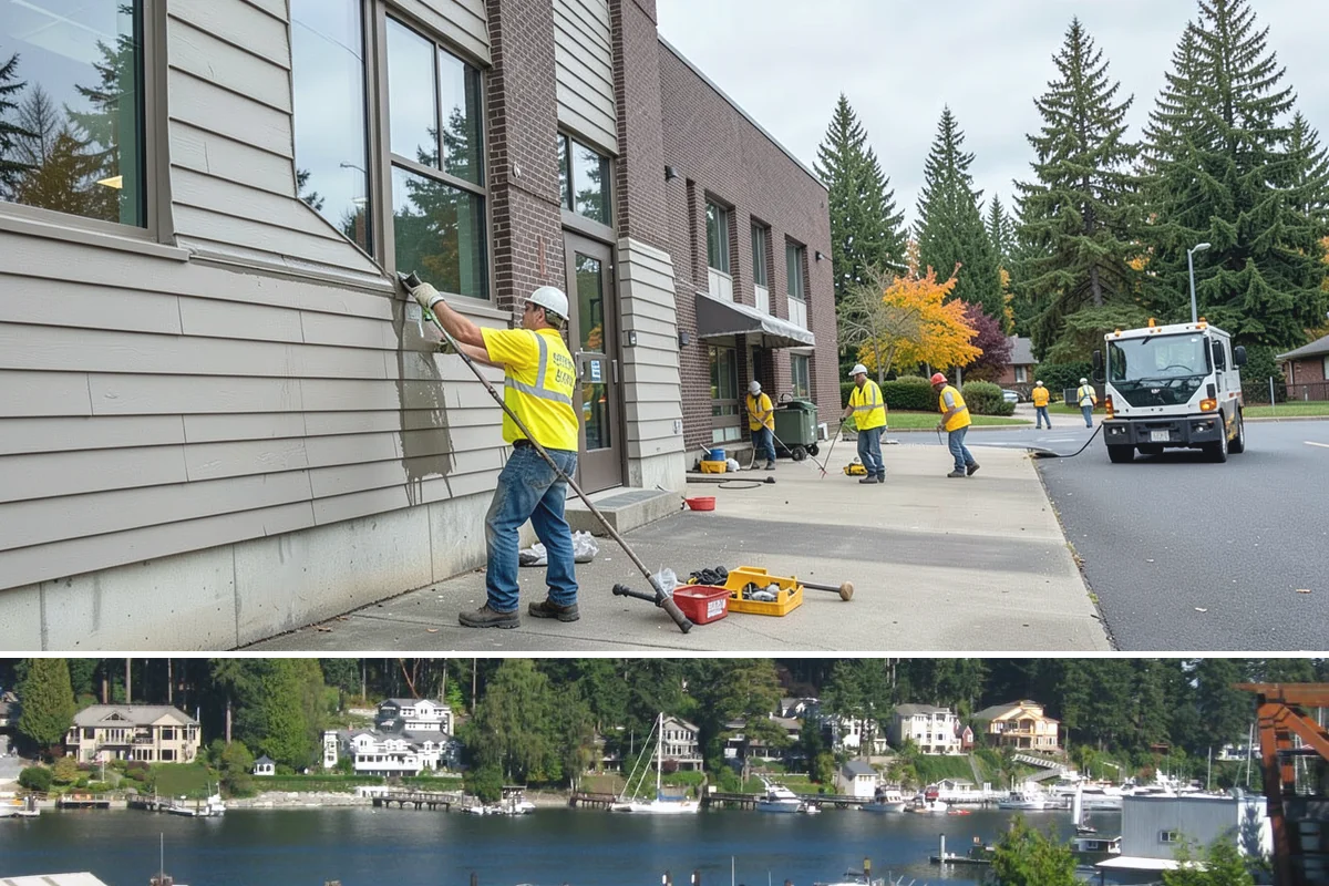 Municipal Bark Installation in Gig Harbor, Pierce County, WA - Bark is best applied in spring to suppress the season's weed growth, with fall touch-ups keeping beds tidy through winter.