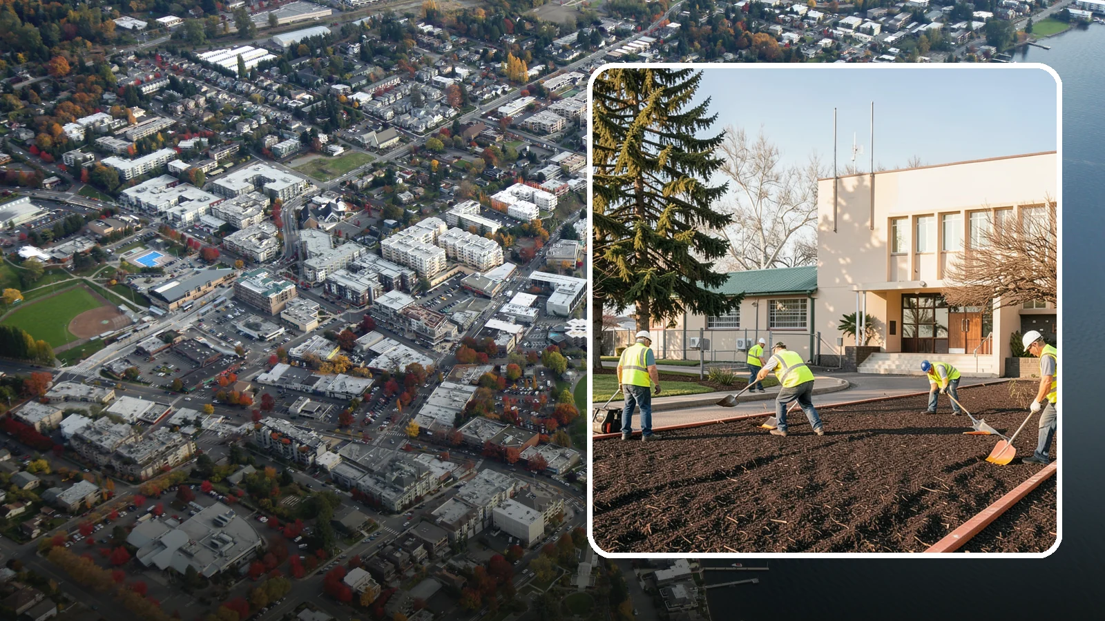 Municipal Bark Installation in Kirkland, King County, WA - We supply and install fresh bark across public beds, medians, and park landscapes to suppress weeds and refresh appearance for...