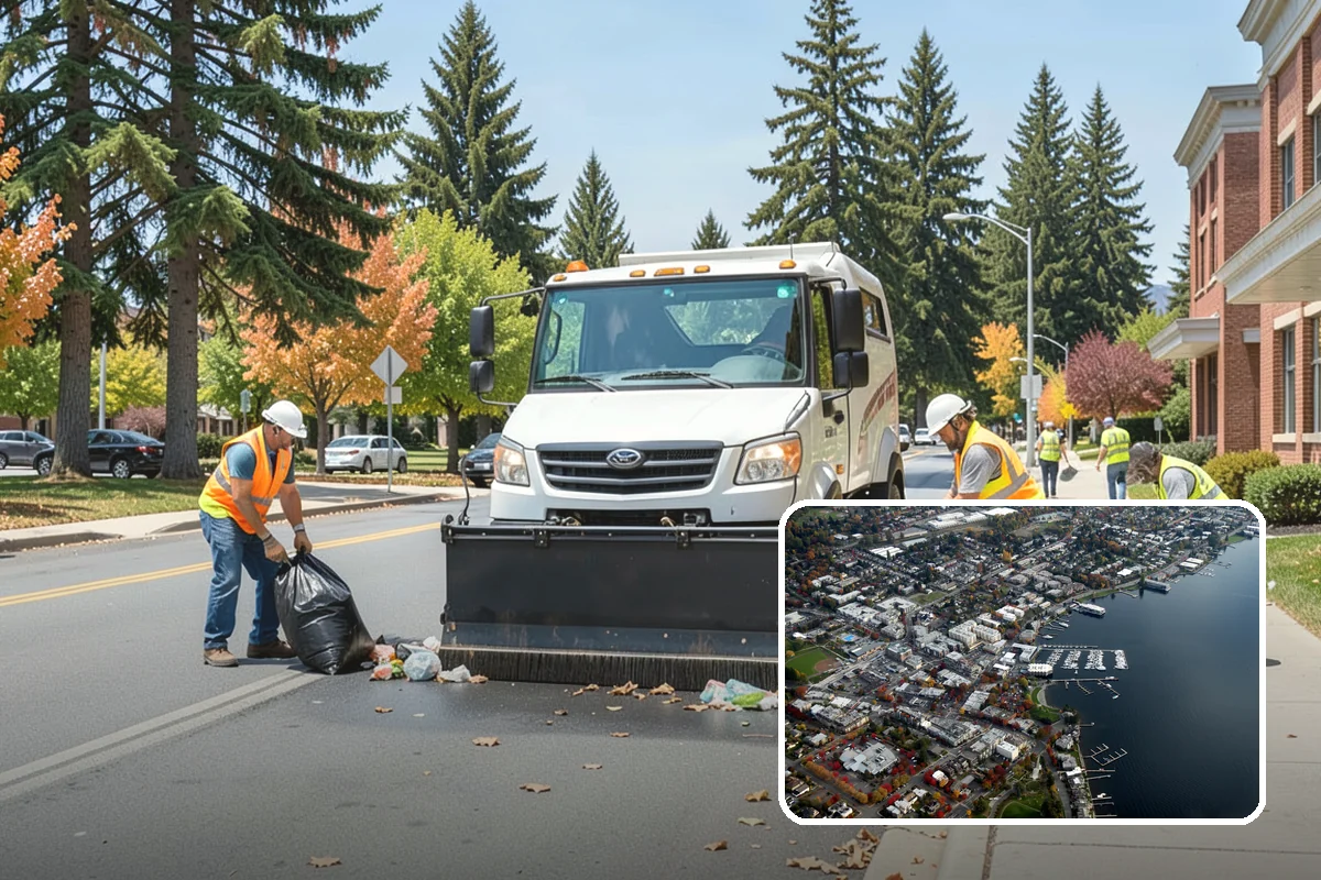 Municipal Bark Installation in Kirkland, King County, WA - Uniform bark depth improves the appearance of public landscapes