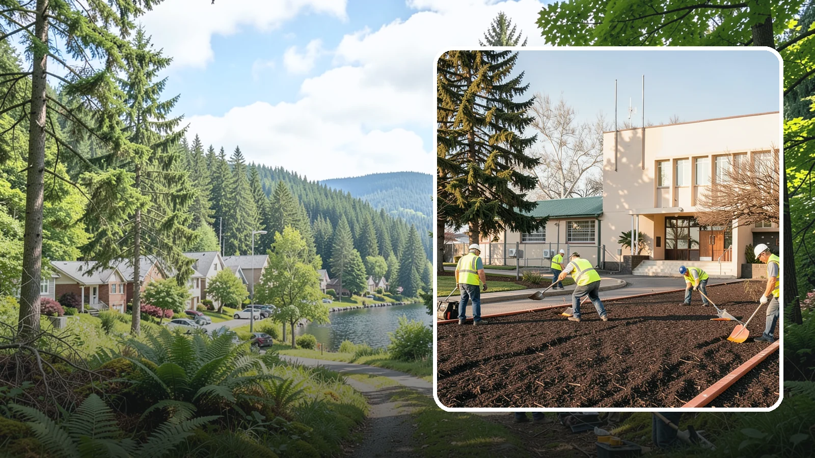 Municipal Bark Installation in Lake Forest Park, King County, WA - We supply and install fresh bark across public beds, medians, and park landscapes to suppress weeds and refresh appearance for...