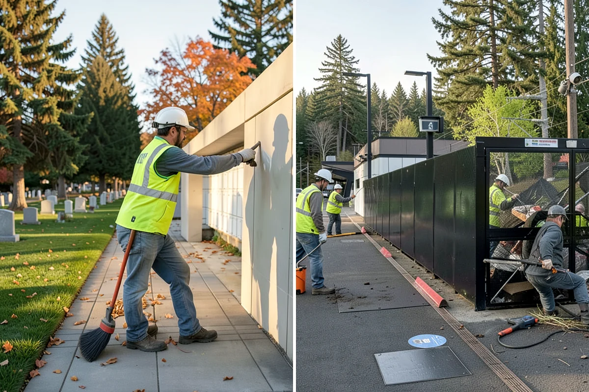 Municipal Bark Installation in Lake Forest Park, King County, WA - We measure beds and confirm bark type, color, and target depth