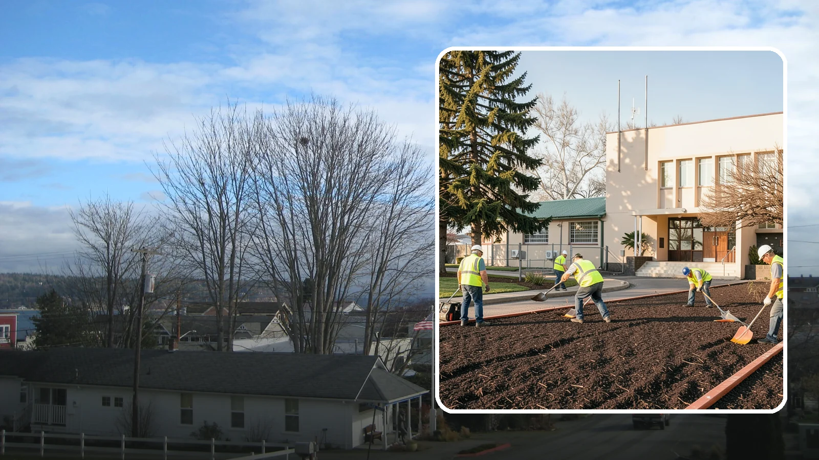 Municipal Bark Installation in Langley, Island County, WA - We supply and install fresh bark across public beds, medians, and park landscapes to suppress weeds and refresh appearance for...