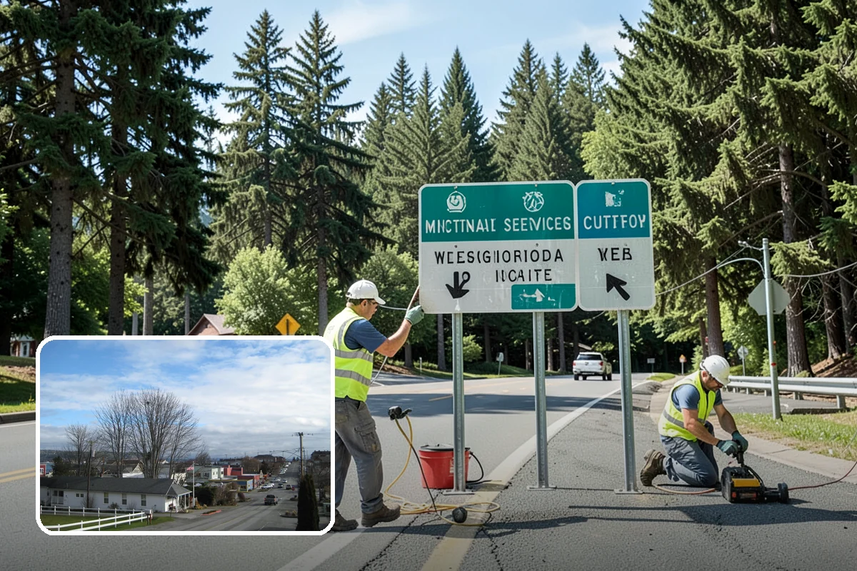 Municipal Bark Installation in Langley, Island County, WA - Uniform bark depth improves the appearance of public landscapes