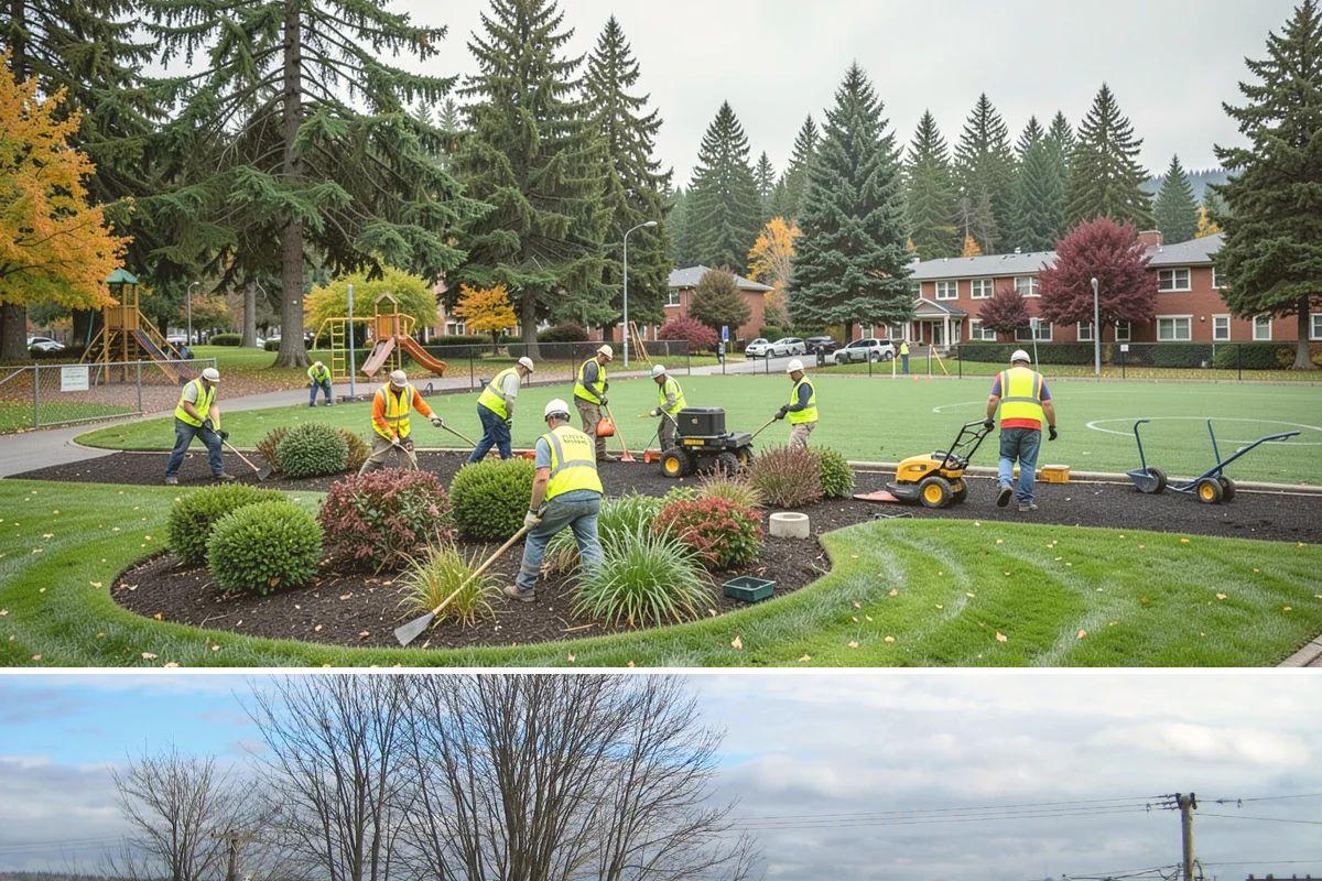 Municipal Bark Installation in Langley, Island County, WA - Bark is best applied in spring to suppress the season's weed growth, with fall touch-ups keeping beds tidy through winter.
