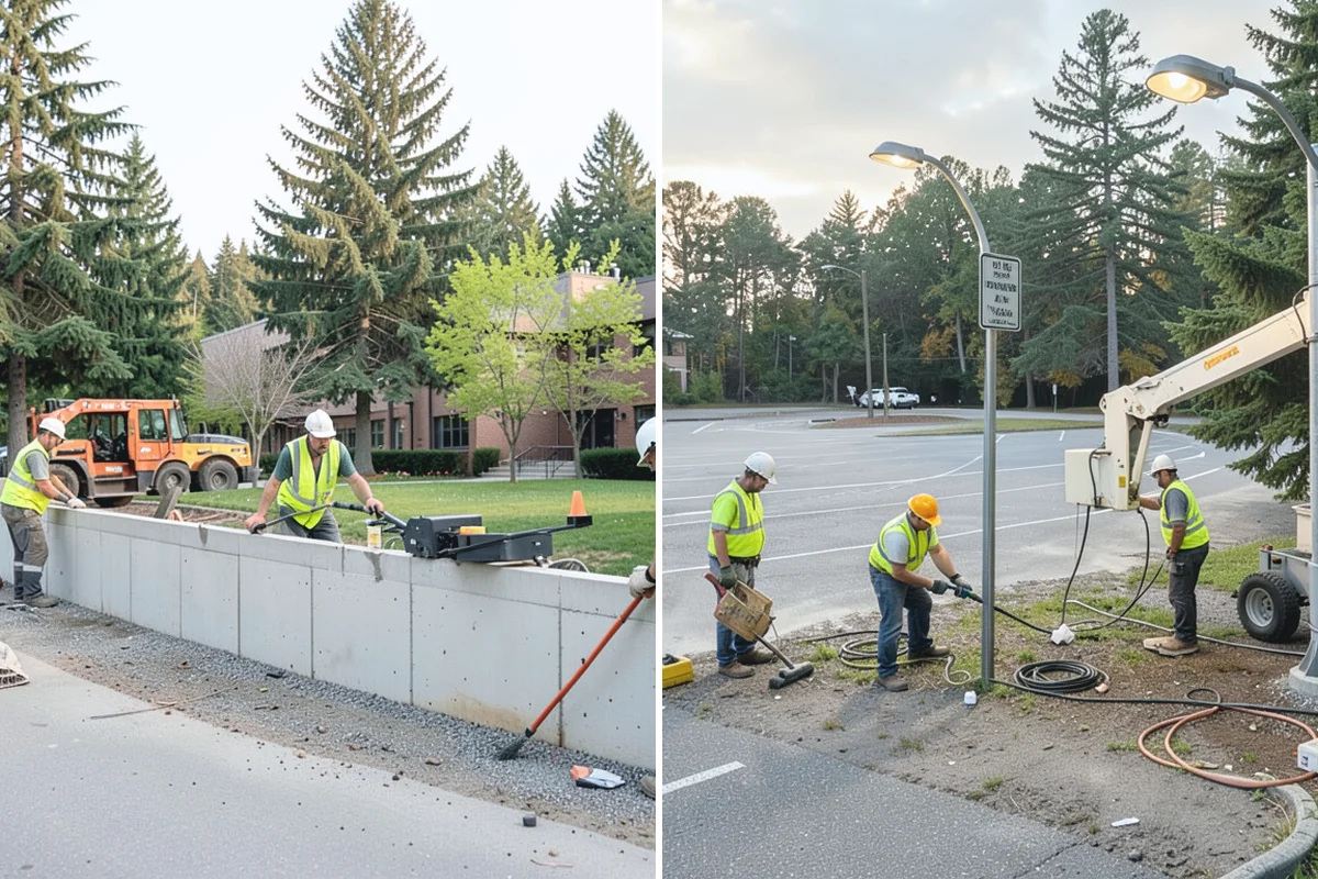 Municipal Bark Installation in Marysville, Snohomish County, WA - We measure beds and confirm bark type, color, and target depth